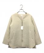 YORTヨート）の古着「ノーカラーキルティングジャケット」｜アイボリー