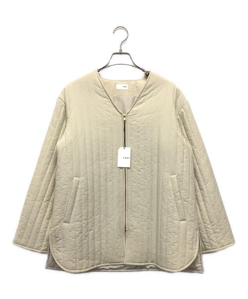 YORT（ヨート）YORT (ヨート) ノーカラーキルティングジャケット アイボリー サイズ:9号 未使用品の古着・服飾アイテム