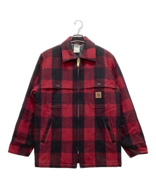 CarHartt（カーハート）CarHartt (カーハート) ウールジャケット レッド×ブラック サイズ:Lの古着・服飾アイテム