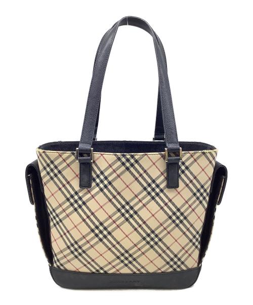 BURBERRY（バーバリー）BURBERRY (バーバリー) ハンドバッグ ベージュ×ブラックの古着・服飾アイテム