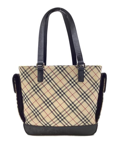 BURBERRY（バーバリー）BURBERRY (バーバリー) ハンドバッグ ベージュ×ブラックの古着・服飾アイテム