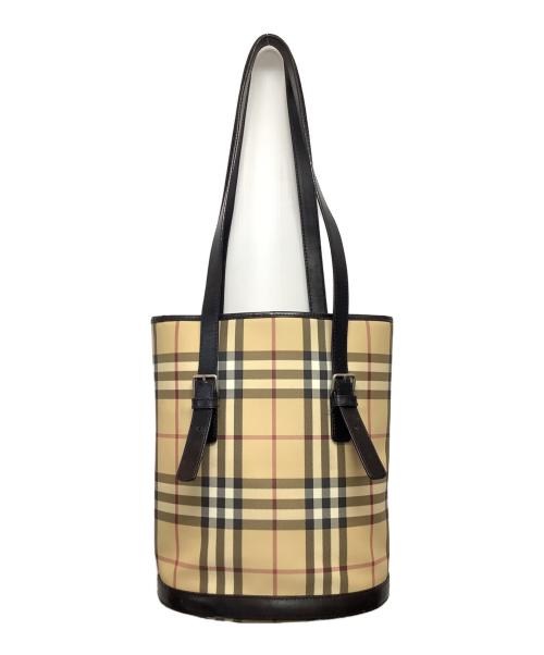 BURBERRY LONDON（バーバリーロンドン）BURBERRY LONDON (バーバリーロンドン) バケツトートバッグ ベージュ×ブラックの古着・服飾アイテム