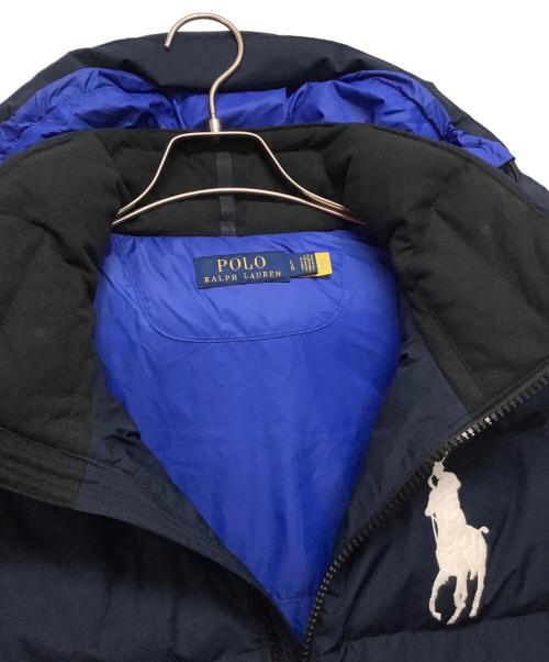 POLO RALPH LAUREN（ポロ・ラルフローレン）POLO RALPH LAUREN (ポロ・ラルフローレン) フード付きダウンベスト ネイビー サイズ: Lの古着・服飾アイテム
