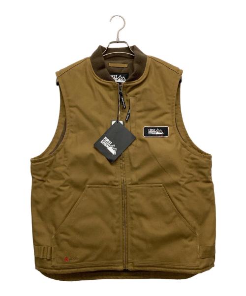 FIRST DOWN（ファーストダウン）FIRST DOWN (ファーストダウン) 難燃ダックベスト ブラウン サイズ:LARGE 未使用品の古着・服飾アイテム