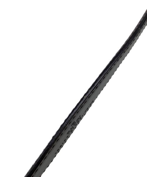 GUCCI（グッチ）GUCCI (グッチ) レザーベルト　GGオーバルロゴバックル ブラック×ブラウンの古着・服飾アイテム