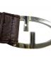 中古・古着 GUCCI (グッチ) レザーベルト　GGオーバルロゴバックル ブラック×ブラウン：13000円