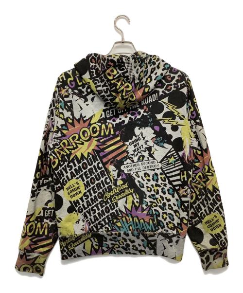 Hysteric Glamour（ヒステリックグラマー）Hysteric Glamour (ヒステリックグラマー) ジップパーカー ライトグレー×ブラック サイズ:Mの古着・服飾アイテム