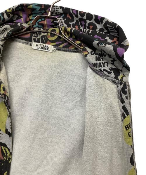 Hysteric Glamour（ヒステリックグラマー）Hysteric Glamour (ヒステリックグラマー) ジップパーカー ライトグレー×ブラック サイズ:Mの古着・服飾アイテム