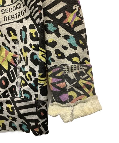 Hysteric Glamour（ヒステリックグラマー）Hysteric Glamour (ヒステリックグラマー) ジップパーカー ライトグレー×ブラック サイズ:Mの古着・服飾アイテム