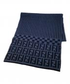 FENDIフェンディ）の古着「マフラー」｜ブラック×ブルー