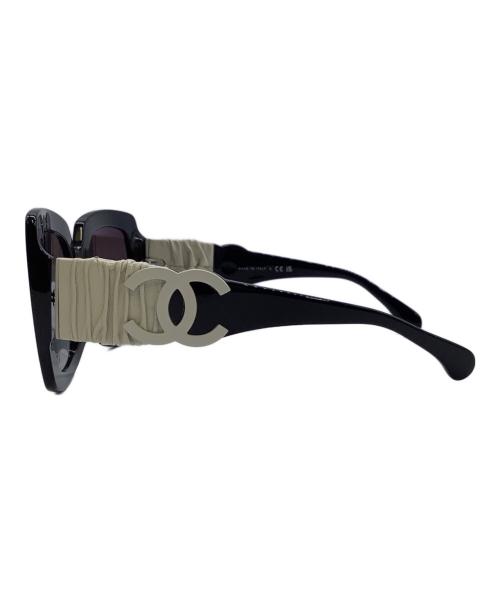 CHANEL（シャネル）CHANEL (シャネル) スクエアサングラス ブラック×ホワイト サイズ:52□21の古着・服飾アイテム