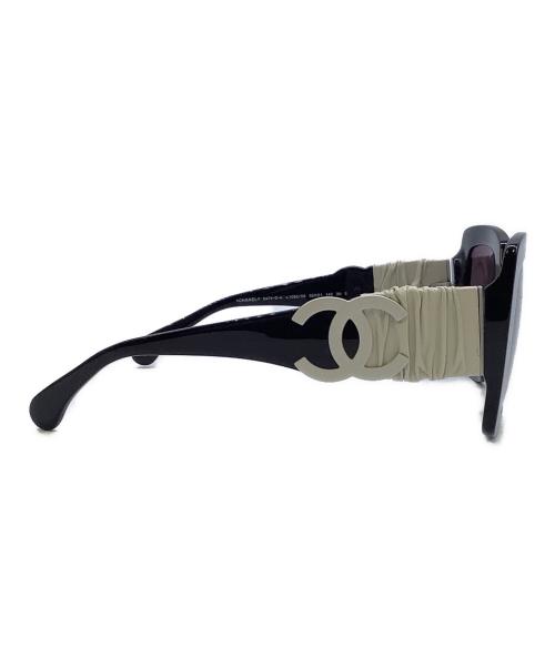 CHANEL（シャネル）CHANEL (シャネル) スクエアサングラス ブラック×ホワイト サイズ:52□21の古着・服飾アイテム