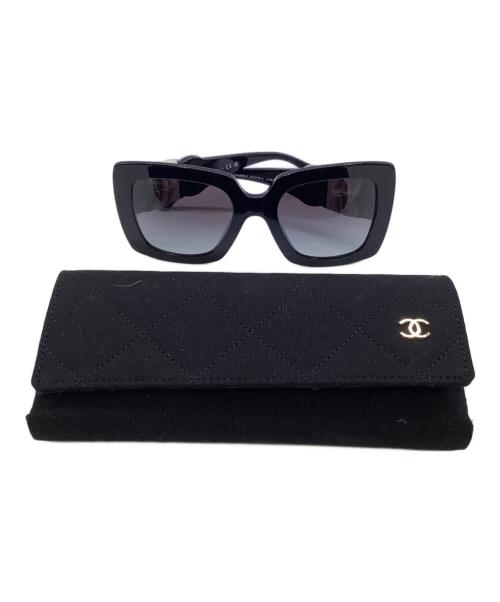 CHANEL（シャネル）CHANEL (シャネル) スクエアサングラス ブラック×ホワイト サイズ:52□21の古着・服飾アイテム