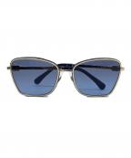 CHANELシャネル）の古着「キャッツアイシェイプサングラス」｜ブルー×ゴールド