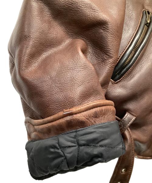 EMPORIO ARMANI（エンポリオアルマーニ）EMPORIO ARMANI (エンポリオアルマーニ) レザーライダースジャケット ブラック×ブラウン サイズ:48の古着・服飾アイテム