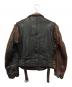 EMPORIO ARMANI (エンポリオアルマーニ) レザーライダースジャケット ブラック×ブラウン サイズ:48：17000円