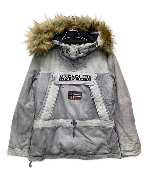 NAPAPIJRI（ナパピリ）NAPAPIJRI (ナパピリ) ダウンジャケット グレー×ブルー サイズ:40の古着・服飾アイテム