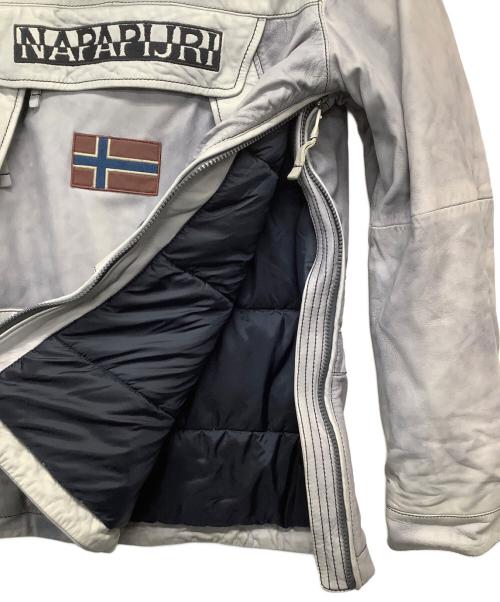 NAPAPIJRI（ナパピリ）NAPAPIJRI (ナパピリ) ダウンジャケット グレー×ブルー サイズ:40の古着・服飾アイテム