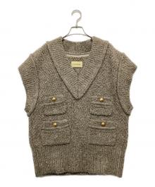Curensology（カレンソロジー）の古着「ツイーディヤーンニットベスト」｜ベージュ