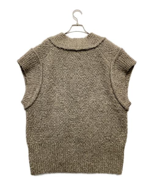 Curensology（カレンソロジー）Curensology (カレンソロジー) ツイーディヤーンニットベスト ベージュ サイズ:Fの古着・服飾アイテム
