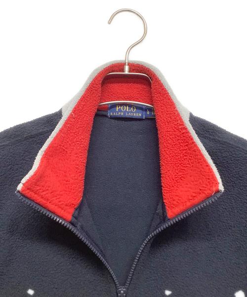POLO RALPH LAUREN（ポロ・ラルフローレン）POLO RALPH LAUREN (ポロ・ラルフローレン) フリースハーフジップスウェット ネイビー サイズ:Lの古着・服飾アイテム