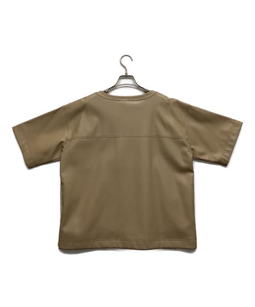 provoke（プロヴォーク）provoke (プロヴォーク) フェイクレザーＴシャツ ベージュ サイズ:FREEの古着・服飾アイテム