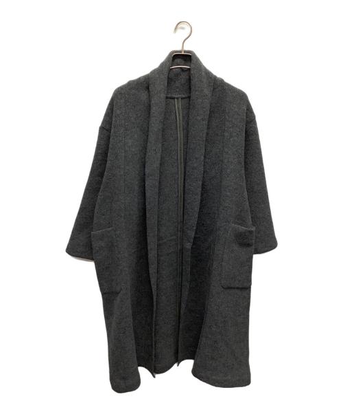 DoCLASSE（ドゥクラッセ）DoCLASSE (ドゥクラッセ) ライトピュアウール ・ショールロングコート ライトグレー サイズ:Mの古着・服飾アイテム