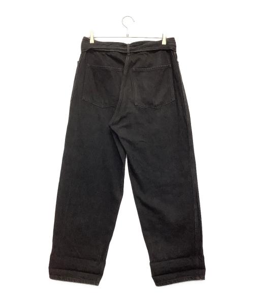 COMOLI（コモリ）COMOLI (コモリ) ベルテッドデニムパンツ ブラック サイズ:SIZE 2の古着・服飾アイテム