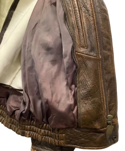 HARLEY-DAVIDSON（ハーレーダビッドソン）HARLEY-DAVIDSON (ハーレーダビッドソン) ラムレザーフライトジャケット ブラウン サイズ:Mの古着・服飾アイテム