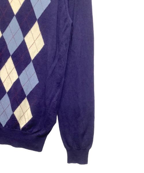 PRADA（プラダ）PRADA (プラダ) 薄手ニット ブルー×ホワイト サイズ:XLの古着・服飾アイテム