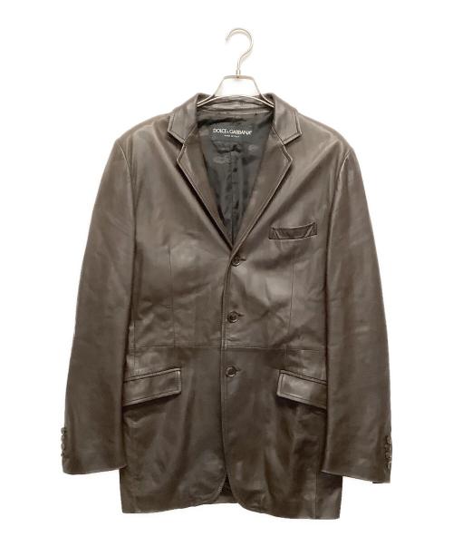 DOLCE & GABBANA（ドルチェ＆ガッバーナ）DOLCE & GABBANA (ドルチェ＆ガッバーナ) テーラードジャケット ブラウン サイズ:50の古着・服飾アイテム