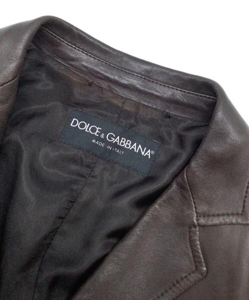 DOLCE & GABBANA（ドルチェ＆ガッバーナ）DOLCE & GABBANA (ドルチェ＆ガッバーナ) テーラードジャケット ブラウン サイズ:50の古着・服飾アイテム