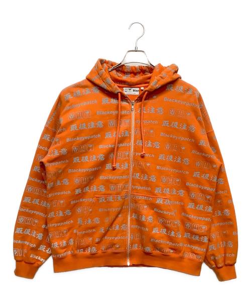 BlackEyePatch（ブラックアイパッチ）BlackEyePatch (ブラックアイパッチ) ジップパーカー オレンジ サイズ:Lの古着・服飾アイテム