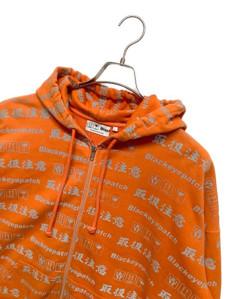 BlackEyePatch（ブラックアイパッチ）BlackEyePatch (ブラックアイパッチ) ジップパーカー オレンジ サイズ:Lの古着・服飾アイテム
