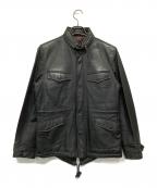 PAUL SMITHポールスミス）の古着「レザージャケット」｜ダークグリーン