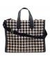 Kate Spade（ケイトスペード）の古着「マンハッタン ハウンド トゥース ラージ トート」｜ベージュ×ブラック