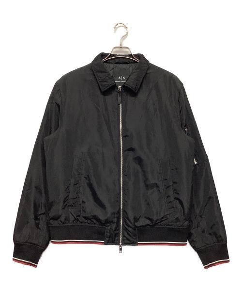 ARMANI EXCHANGE（アルマーニ エクスチェンジ）ARMANI EXCHANGE (アルマーニ エクスチェンジ) ラインリブ ブルゾン ブラック サイズ:Lの古着・服飾アイテム