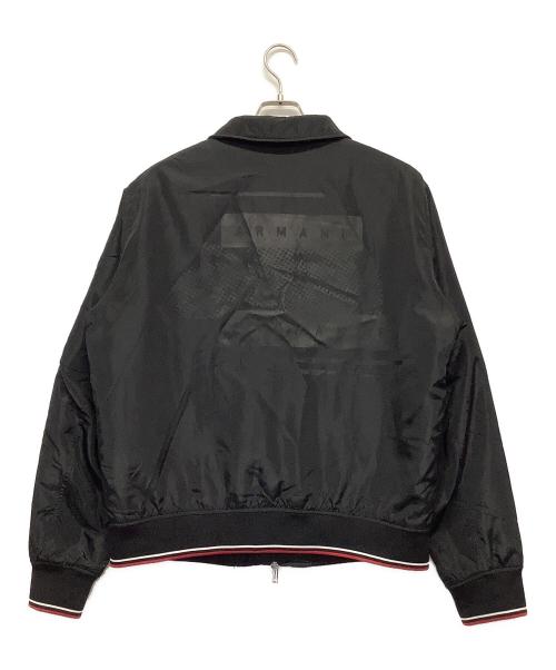 ARMANI EXCHANGE（アルマーニ エクスチェンジ）ARMANI EXCHANGE (アルマーニ エクスチェンジ) ラインリブ ブルゾン ブラック サイズ:Lの古着・服飾アイテム