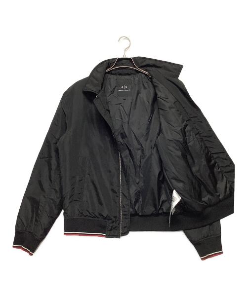 ARMANI EXCHANGE（アルマーニ エクスチェンジ）ARMANI EXCHANGE (アルマーニ エクスチェンジ) ラインリブ ブルゾン ブラック サイズ:Lの古着・服飾アイテム