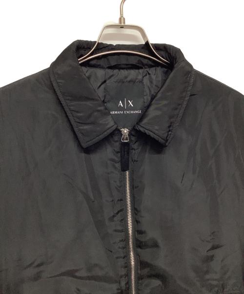 ARMANI EXCHANGE（アルマーニ エクスチェンジ）ARMANI EXCHANGE (アルマーニ エクスチェンジ) ラインリブ ブルゾン ブラック サイズ:Lの古着・服飾アイテム