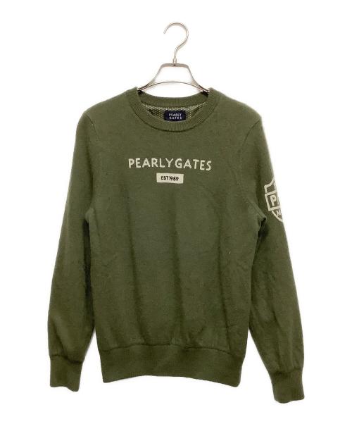 PEARLY GATES（パーリーゲイツ）PEARLY GATES (パーリーゲイツ) ニット オリーブ サイズ:1の古着・服飾アイテム