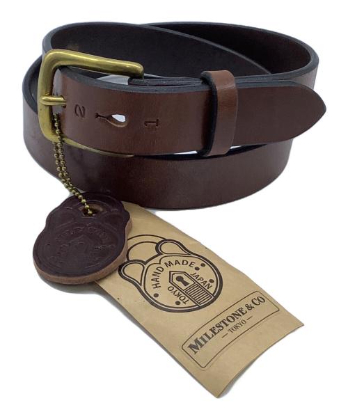 ROLLING DUB TRIO（ローリングダブトリオ）ROLLING DUB TRIO (ローリングダブトリオ) MILESTONE&Co レザーベルト ブラウン サイズ:32の古着・服飾アイテム