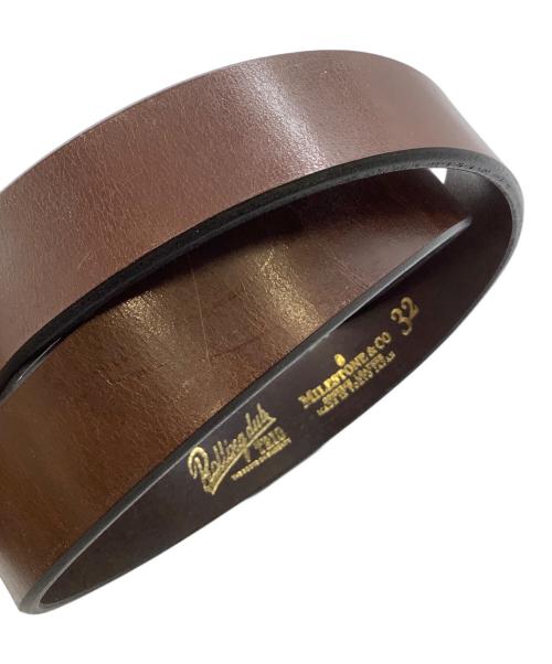 ROLLING DUB TRIO（ローリングダブトリオ）ROLLING DUB TRIO (ローリングダブトリオ) MILESTONE&Co レザーベルト ブラウン サイズ:32の古着・服飾アイテム