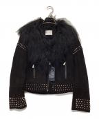 BELLE BELLAベレベーラ）の古着「スウェードファージャケット」｜ブラック