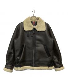 ALPHA（アルファ）の古着「フェイクムートンジャケット」｜ブラウン