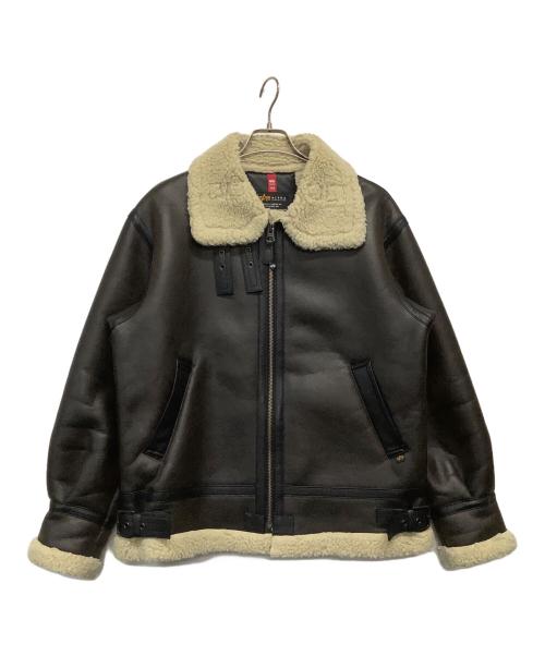 ALPHA（アルファ）ALPHA (アルファ) フェイクムートンジャケット ブラウン サイズ:Mの古着・服飾アイテム