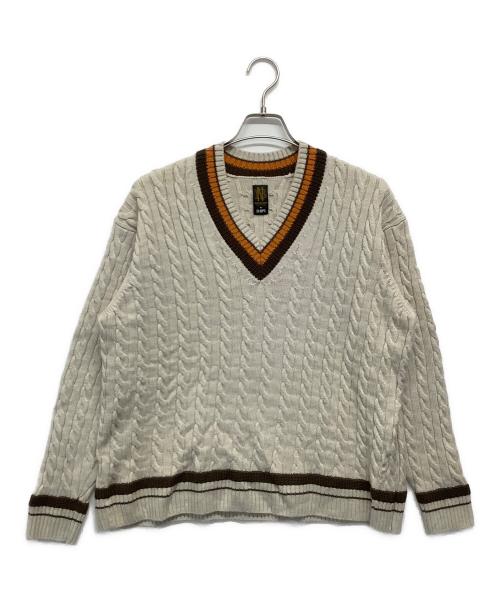 BATONER（バトナ―）BATONER (バトナ―) SHIPS (シップス) チルデンセーター ベージュ サイズ:3の古着・服飾アイテム