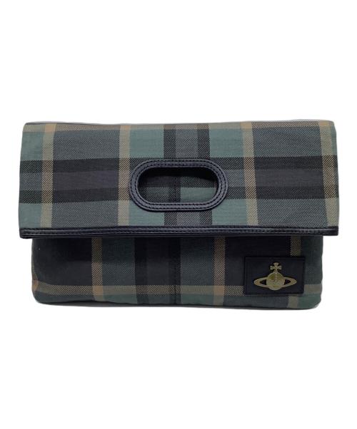 Vivienne Westwood（ヴィヴィアンウエストウッド）Vivienne Westwood (ヴィヴィアンウエストウッド) クラッチバッグ グリーン×ブラックの古着・服飾アイテム