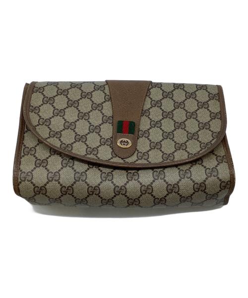 GUCCI（グッチ）GUCCI (グッチ) クラッチバッグ ベージュ×ブラウンの古着・服飾アイテム