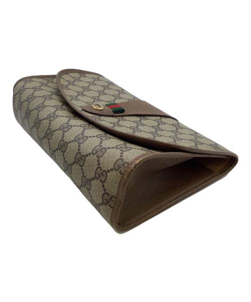 GUCCI（グッチ）GUCCI (グッチ) クラッチバッグ ベージュ×ブラウンの古着・服飾アイテム